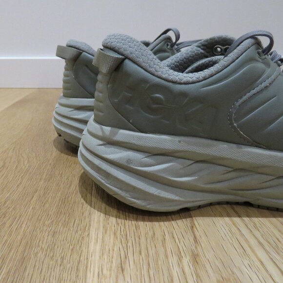 HOKA Bondi SR Road Running Sneakers Shoes in Olive Haze Leather Active Trail 9 - Picture 9 of 15